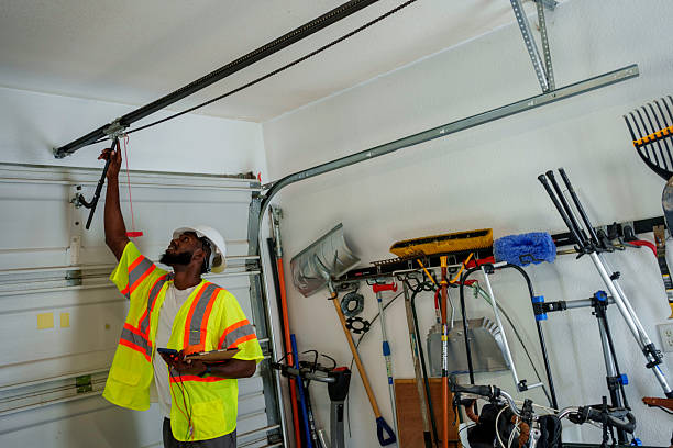 Professional Garage Door technician working in Escanaba, MI